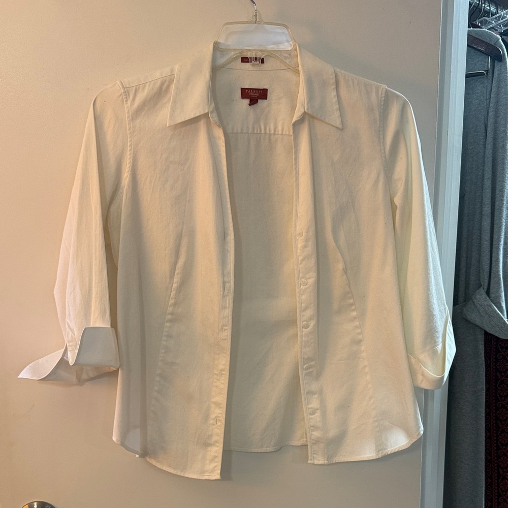 Talbots Ivory Button-Up Shirt